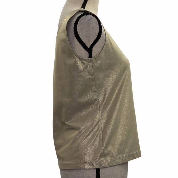 CHICO’S Shimmer Gold Sleeveless Tank Blouse - Picture 5 of 10